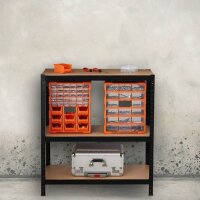 relaxdays Schwerlastregal 10033051_0 schwarz/braun 100,0 x 45,0 x 220,0 cm