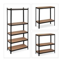 relaxdays Schwerlastregal 10033051_0 schwarz/braun 100,0 x 45,0 x 220,0 cm