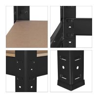 relaxdays Schwerlastregal 10033051_0 schwarz/braun 100,0 x 45,0 x 220,0 cm