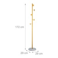 relaxdays Kleiderständer gold Metall 5 Haken 29,0 x 172,0 cm, 1 St.
