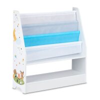 relaxdays Kinderregal weiß/blau 71,0 x 23,0 x 74,0...