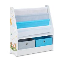 relaxdays Kinderregal weiß/blau 71,0 x 23,0 x 74,0 cm, 1 St.