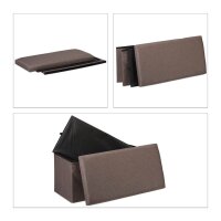 relaxdays Sitztruhe 10031616_709 dunkelgrau Holz 76,5 cm
