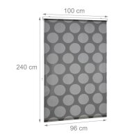 relaxdays Duschrollo schwarz, grau 100,0 x 240,0 cm