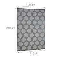 relaxdays Duschrollo schwarz, grau 120,0 x 240,0 cm