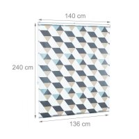 relaxdays Duschrollo Dreiecke 140,0 x 240,0 cm