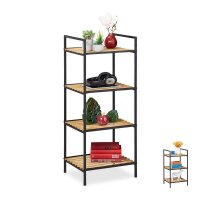 relaxdays Beistellregal braun, schwarz 39,0 x 32,5 x 95,0 cm, 1 St.