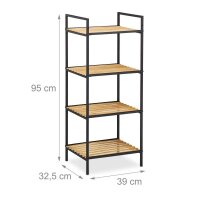 relaxdays Beistellregal braun, schwarz 39,0 x 32,5 x 95,0 cm, 1 St.