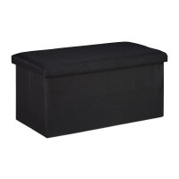 relaxdays Sitztruhe 10031616_46 schwarz Holz 76,5 cm