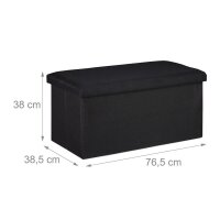 relaxdays Sitztruhe 10031616_46 schwarz Holz 76,5 cm
