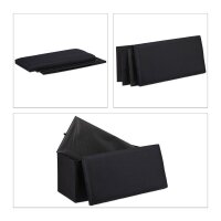 relaxdays Sitztruhe 10031616_46 schwarz Holz 76,5 cm