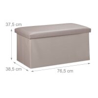 relaxdays Sitztruhe 10031586_111 grau Holz 76,5 cm