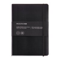 MIQUELRIUS Notizbuch Leather ca. DIN A5 kariert, schwarz Softcover 300 Seiten, 1 St.
