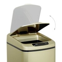 relaxdays Sensor Mülleimer 12,0 l gold, 1 St.