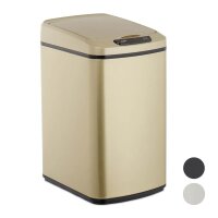 relaxdays Sensor Mülleimer 12,0 l gold, 1 St.