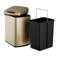 relaxdays Sensor Mülleimer 12,0 l gold, 1 St.