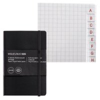 MIQUELRIUS Notizbuch Leather ca. DIN A6 kariert, schwarz...