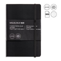 MIQUELRIUS Notizbuch Leather ca. DIN A6 kariert, schwarz...