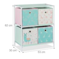 relaxdays Kinderregal Lama mehrfarbig 53,0 x 30,0 x 62,0 cm, 1 St.