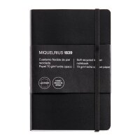 MIQUELRIUS Notizbuch Leather ca. DIN A6 kariert, schwarz Softcover 200 Seiten, 1 St.