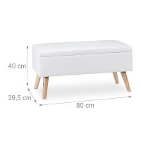 relaxdays Sitztruhe 10025734_49 weiß Holz 80,0 cm