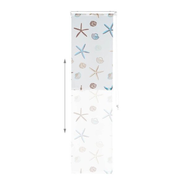 relaxdays Duschrollo OCEAN Muscheln, Seesterne 60,0 x 240,0 cm