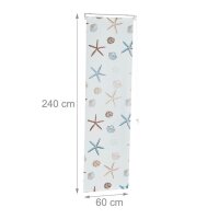 relaxdays Duschrollo OCEAN Muscheln, Seesterne 60,0 x 240,0 cm