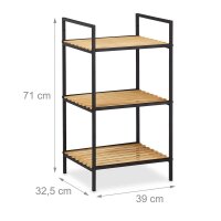 relaxdays Beistellregal braun, schwarz 39,0 x 32,5 x 71,0 cm, 1 St.