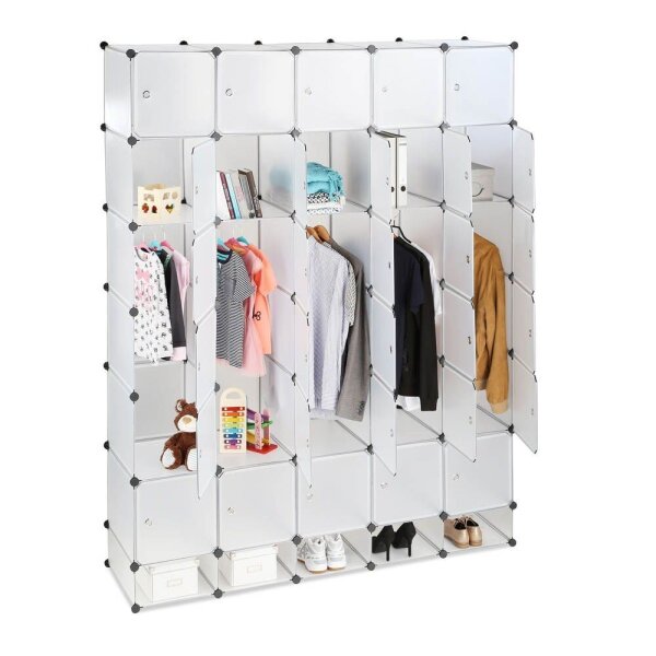relaxdays Kleiderschrank, 10024527_50 transparent 180,0 x 46,5 x 234,0 cm, 1 St.