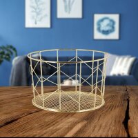 relaxdays Aufbewahrungskorb gold 21,5 x 21,5 x 13,0 cm, 1...