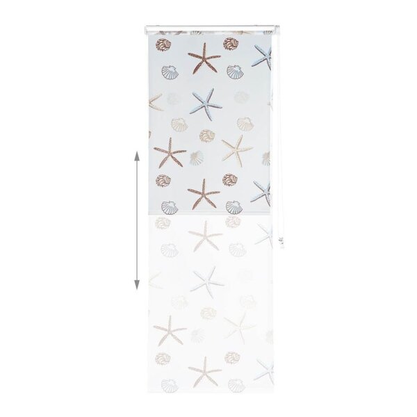 relaxdays Duschrollo OCEAN Muscheln, Seesterne 80,0 x 240,0 cm