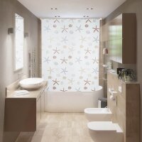 relaxdays Duschrollo OCEAN Muscheln, Seesterne 80,0 x 240,0 cm