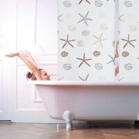 relaxdays Duschrollo OCEAN Muscheln, Seesterne 80,0 x 240,0 cm