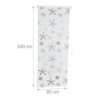 relaxdays Duschrollo OCEAN Muscheln, Seesterne 80,0 x 240,0 cm