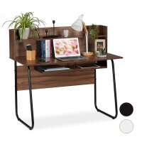 relaxdays Schreibtisch braun rechteckig, Kufen-Gestell...