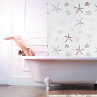 relaxdays Duschrollo OCEAN Muscheln, Seesterne 100,0 x 240,0 cm