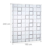 relaxdays Duschrollo SQUARE Quadrate 160,0 x 240,0 cm  ( 10026666_1049 )