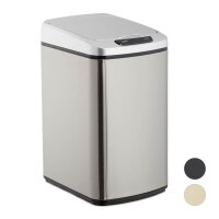 relaxdays Sensor Mülleimer 12,0 l silber, 1 St.