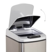 relaxdays Sensor Mülleimer 12,0 l silber, 1 St.