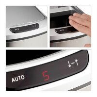 relaxdays Sensor Mülleimer 12,0 l silber, 1 St.
