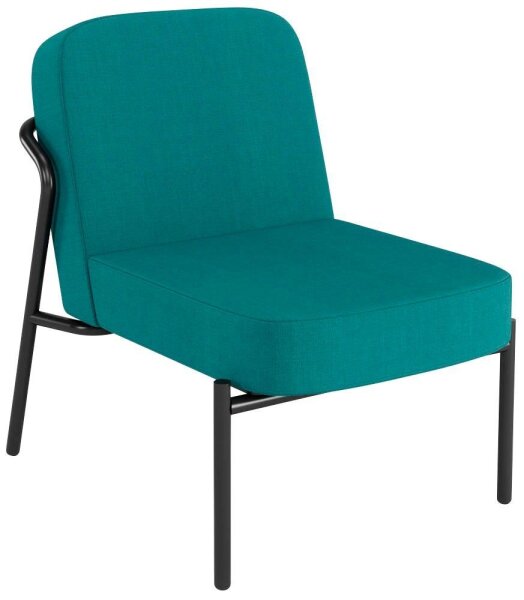 medso powered by PAPERFLOW Sessel MEDSO S Rund blau schwarz Stoff 58,0 x 74,3 x 73,6 cm, 1 St.