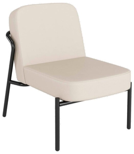 medso powered by PAPERFLOW Sessel MEDSO S Rund creme schwarz Kunstleder 58,0 x 74,3 x 73,6 cm, 1 St.