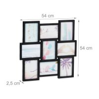 relaxdays  Collage-Bilderrahmen schwarz 54,0 x 54,0 cm, 1...