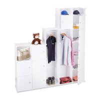 relaxdays Kleiderschrank, 10021977_49 weiß, transparent 145,0 x 36,5 x 198,0 cm, 1 St.