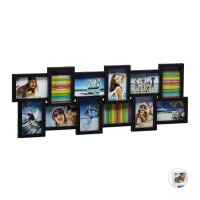 relaxdays  Collage-Bilderrahmen schwarz 81,0 x 30,0 cm, 1...