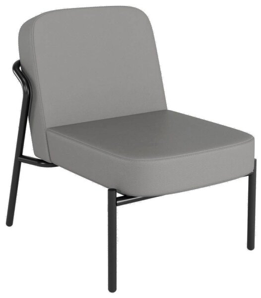medso powered by PAPERFLOW Sessel MEDSO S Rund grau schwarz Kunstleder 58,0 x 74,3 x 73,6 cm, 1 St.