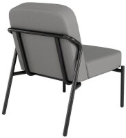 medso powered by PAPERFLOW Sessel MEDSO S Rund grau schwarz Kunstleder 58,0 x 74,3 x 73,6 cm, 1 St.