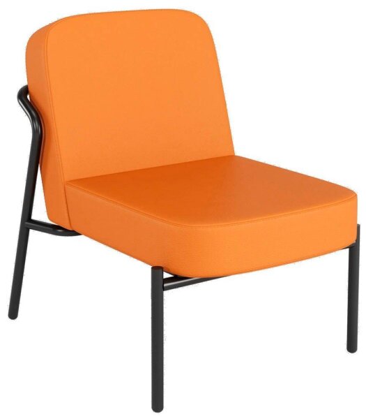 medso powered by PAPERFLOW Sessel MEDSO S Rund orange schwarz Kunstleder 58,0 x 74,3 x 73,6 cm, 1 St.