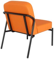 medso powered by PAPERFLOW Sessel MEDSO S Rund orange schwarz Kunstleder 58,0 x 74,3 x 73,6 cm, 1 St.