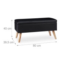 relaxdays Sitztruhe 10025734_46 schwarz Holz 80,0 cm